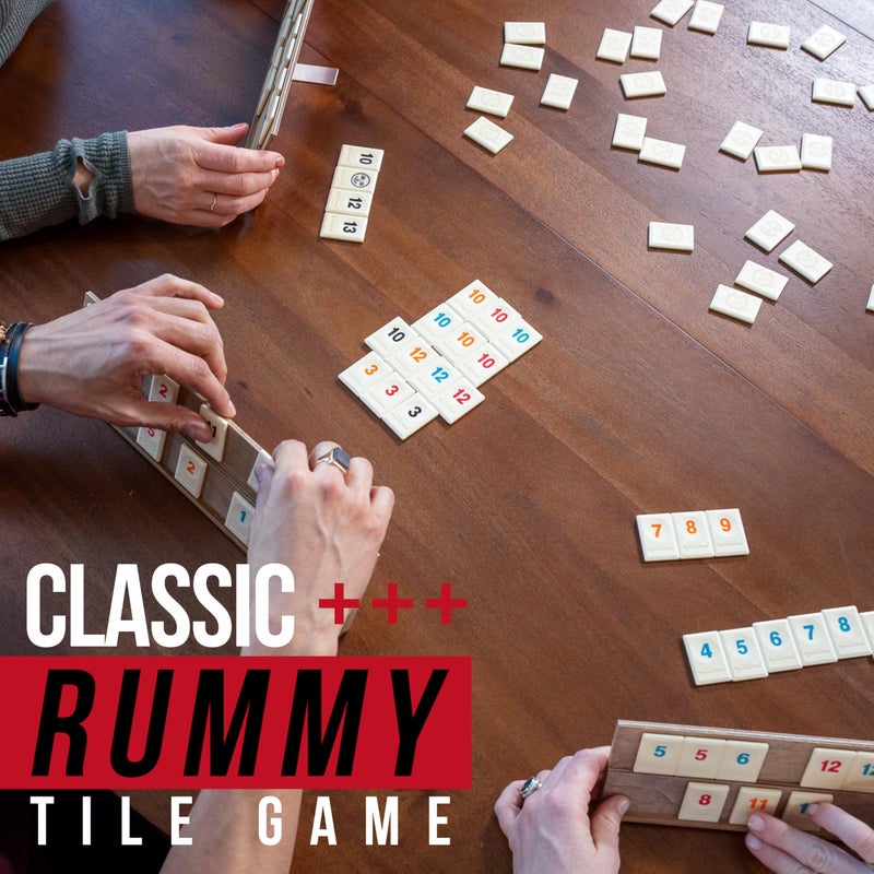 Front Porch Classics, Rummikub Vintage Edition in All-Wood Storage Case with 4 Built-in Player Trays and 106 Rummikub Tiles, for 2 to 4 Players Ages 8 and Up - Image 3